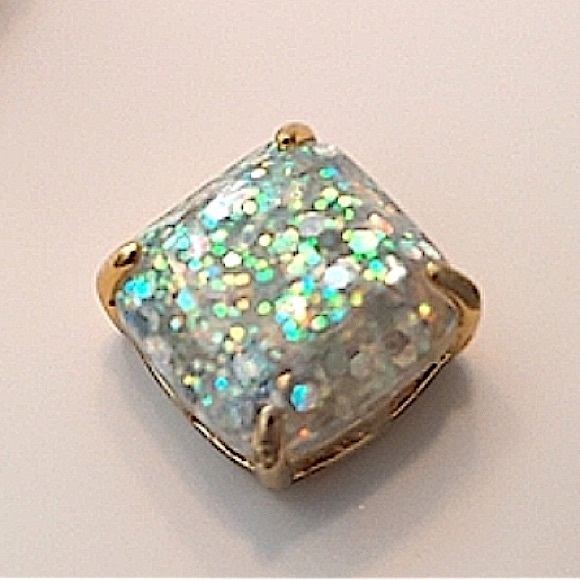 NEW Kate Spade Mini Small Square Stud Earrings in Opal - Picture 5 of 5